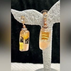 Hand blown look Murano glass earrings